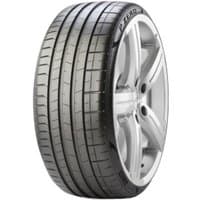 Pirelli P Zero PZ4 SC tire, black with detailed tread pattern, 245/45 R19 size, rim protection, and Pirelli branding.