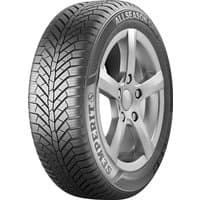 Semperit All Season-Grip tire, 215/45 R17, black with kerbing rib, detailed tread pattern, and bold sidewall lettering.