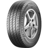 Black Semperit Van-All Season tire, 235/65 R16C, with detailed tread pattern and visible sidewall branding.