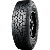 Yokohama Geolandar A/T4 tire, rugged tread pattern, black sidewall with raised white lettering, size LT245/75 R16.