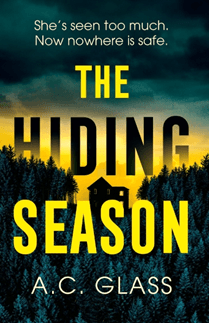 A dark, atmospheric book cover featuring a silhouette of a house against a misty forest and a dramatic yellow sky.