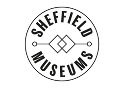 Sheffield Museums logo featuring geometric designs, set against a clean, white background, symbolizing local culture.