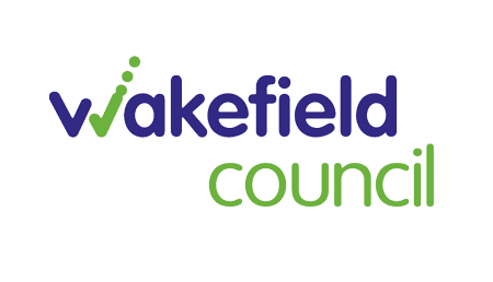 Wakefield Council logo with blue and green text