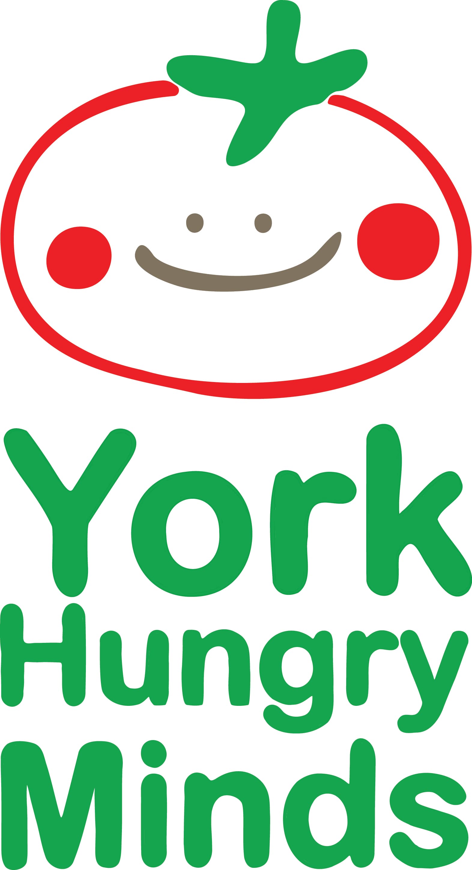 Smiling tomato logo for York Hungry Minds initiative