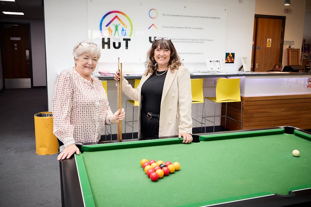 Cllr Margaret Isherwood and Cllr Helen Antcliff at The Hut