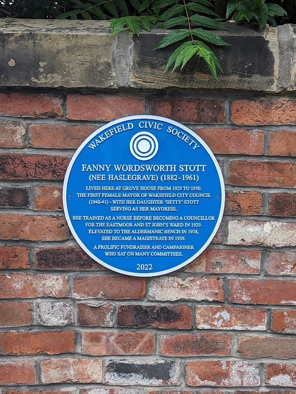 Blue Plaque: Home of Fanny Wordsworth Stott - Historic Site in alverthorpe