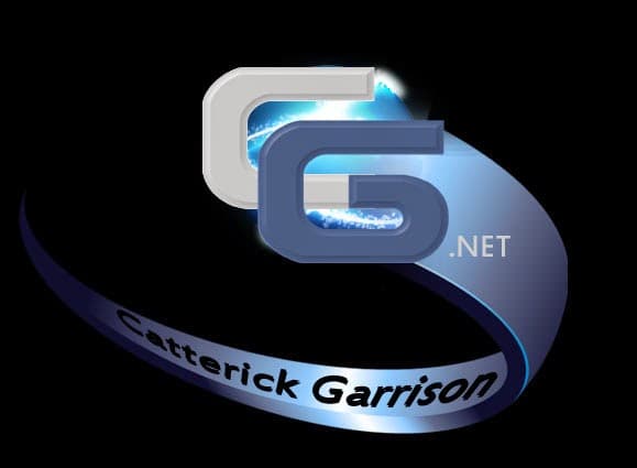 Catterick Garrison logo with a blue ribbon and the text "Catterick Garrison" and ".NET" in stylized fonts.