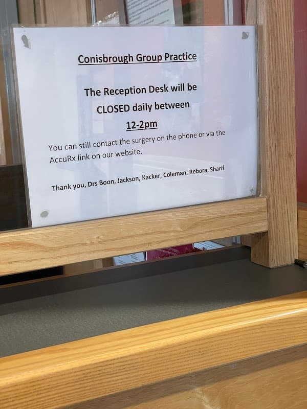 Conisbrough Group Practice - Boon, Jackson, Coleman, Kacker, Rebora and Sharif.