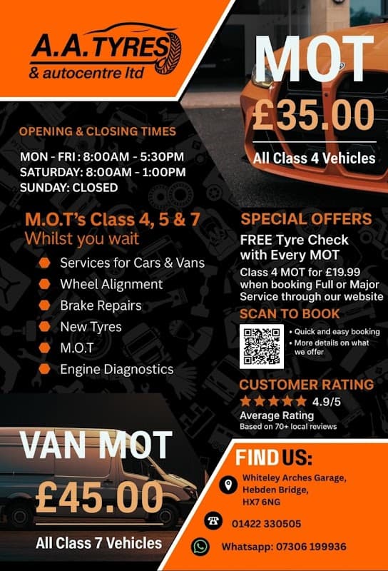 A.A TYRES & AUTOCENTRE LTD - Garages in hebden bridge