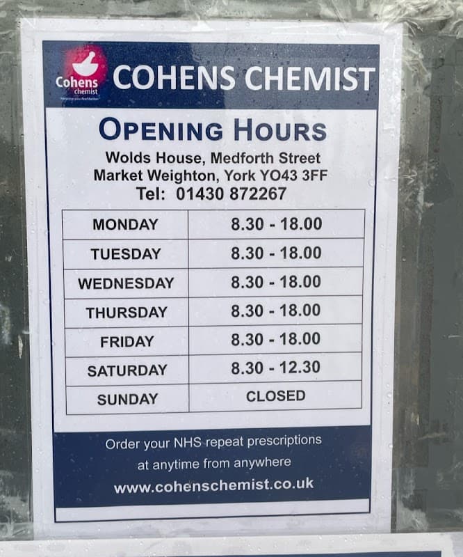 Cohens Chemist - Pharmacies in market weighton