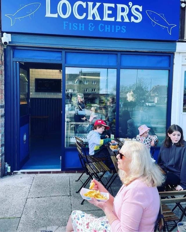 Dining at Locker's Fish & Chips in marske