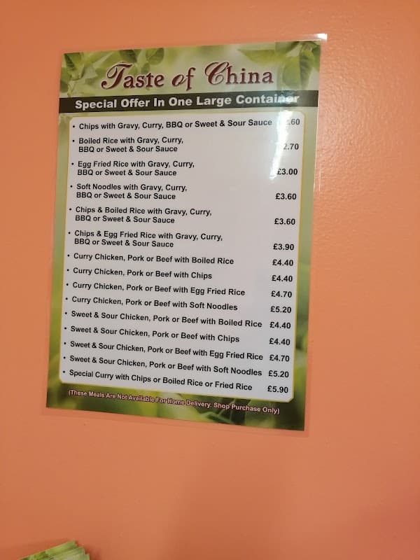 Taste Of China - Rotherham - Takeaway in mexborough