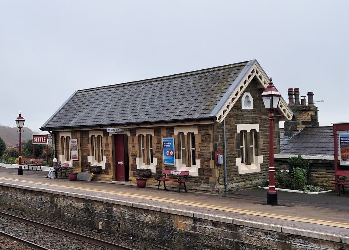 Bus Stop at Settle Station - Railway Stations in settle