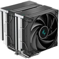 Black DeepCool AK620 processor air cooler with dual 12 cm fans and sleek aluminum heat sinks.