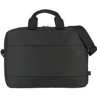 Black Tucano GLOBAL 2 messenger case for 15.6" laptops, dual compartments, padded handles, and detachable shoulder strap.