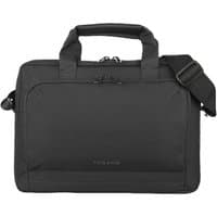 Black Tucano messenger case for MacBook Air 13" with two compartments, top handles, and adjustable shoulder strap.