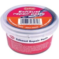 Carplan MEP251 Exhaust Repair Paste 250g in a red and white tub with a screw-on lid and bold text.