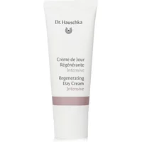 White tube of Dr Hauschka Regenerating Intensive Day Cream, 40ml, with purple accent and black text.
