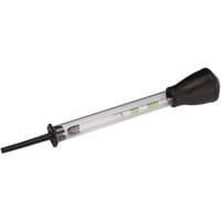 Clear plastic Draper Anti-Freeze Tester with black rubber bulb and green floating indicator.