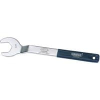 Silver Draper 32MM fan nut wrench with open-end design and blue handle grip.