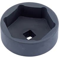 Black Draper Expert 46mm 3/8" drive ADblue filter socket with hexagonal opening and square drive hole.