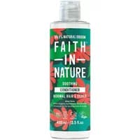 Faith in Nature Aloe Vera Conditioner 400ml bottle with green and red leaf design.