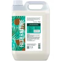 Faith in Nature Coconut Hand & Body Lotion 5L in a white jug with green tropical label and handle.