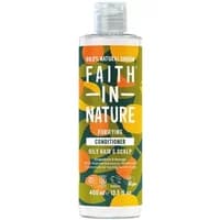 Faith in Nature Grapefruit & Orange Conditioner 400ml with colorful citrus design on a clear bottle.