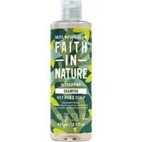 Faith in Nature Seaweed & Citrus Shampoo 400ml, clear bottle with green leaf design and white cap.