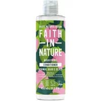 Clear bottle of Faith in Nature Wild Rose Conditioner with pink and green floral label, 400ml size.