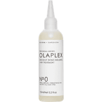 Clear bottle of Olaplex No. 0 Hair Treatment, 155 ml, with pointed nozzle and black text on white label.