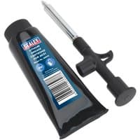 Black Sealey AK51 100g mini grease applicator with a tube and a metal nozzle, featuring a push handle.