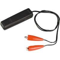 Black Sealey remote starter switch with two red alligator clips and long black cables.
