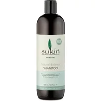 Sukin Natural Balance Shampoo 500ml bottle with black cap and green leaf logo on beige label.