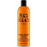 Orange Tigi Bed Head Colour Goddess Balm Conditioner bottle, 750ml, with black cap and bold black text.