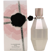 Viktor & Rolf Flowerbomb Dew Eau de Parfum 50ml, frosted glass bottle, silver cap, with floral box.