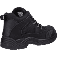 Black Amblers Safety vegan-friendly boots, size 12, with padded ankle, lace-up front, and rugged sole.