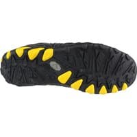 Black and yellow Amblers Safety soft shell trainer with rugged sole and reinforced grip, size 15.