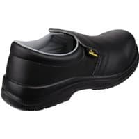 Black Amblers Safety shoe, metal-free, slip-on design, lightweight with padded collar, size 6.