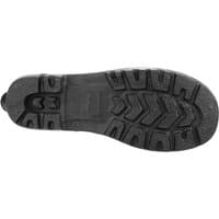 Black sole of Amblers Safety Fs90 waterproof PVC rigger boot with deep tread pattern, size 8.
