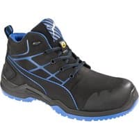 Black and blue Puma Safety Krypton lace-up boot, size 10, with reinforced toe and slip-resistant sole.
