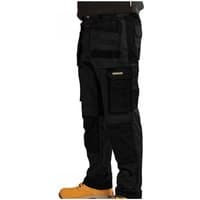 Black Stanley slim fit holster trousers with multiple pockets, waist 38in, leg 29in, paired with tan work boots.