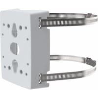 White Axis 01165-001 security camera mount with metal straps and multiple mounting holes.