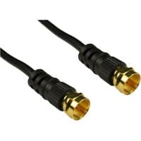 Black 5m coaxial cable with gold-plated F-type male connectors by Cables Direct.