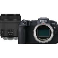 Canon EOS RP camera body with RF 24-105mm lens, black finish, 27.1 MP, compact design, and ergonomic grip.