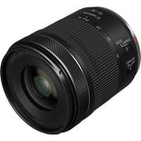 Black Canon RF 15-30mm ultra-wide lens with textured grip, focus ring, and IS STM markings.