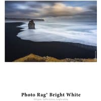 Hahnemühle Photo Rag Bright White Matt paper with landscape image, 310 gsm, 100% cotton, bright white finish.