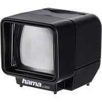 Black Hama LED slide viewer with 3x magnification, designed for 5x5cm slide frames, features a compact, battery-powered design.