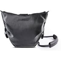 Black PGYTECH OneGo Cloud shoulder case with sleek design, adjustable strap, and embossed logo on smooth surface.