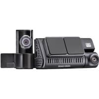 Black Road Angel Halo Ultima dash cam with dual lenses, 4K front camera, 1080p rear camera, compact design.